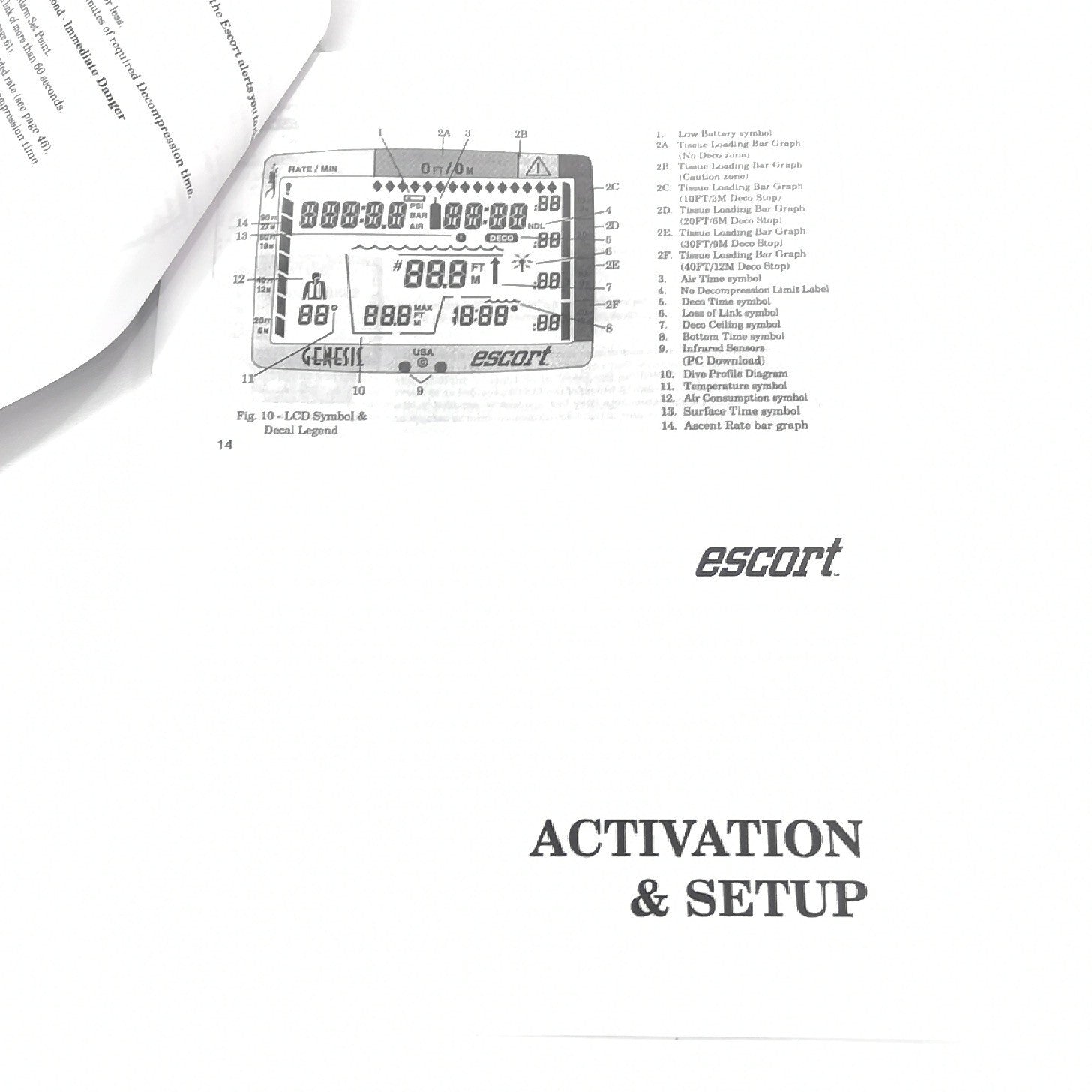 Genesis Escort Scuba Dive Computer Printed Manual4