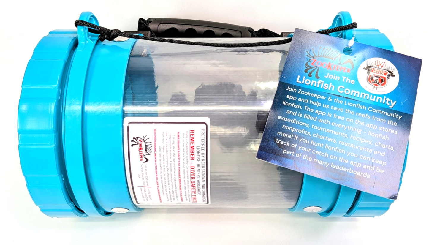 ZooKeeper 12" Lionfish & Marine Debris Containment Unit Teal Scuba Dive Locker4