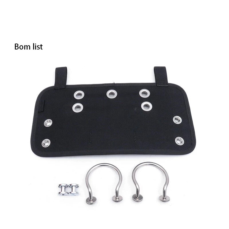 Scuba Dive BCD Butt Plate + Book Screws, Clip Loops Harness Board Sidemount Tech7