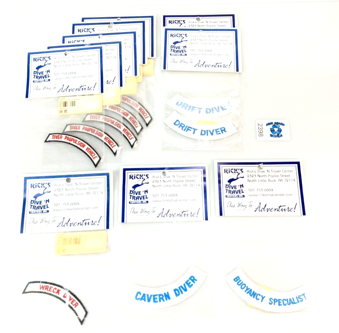 10x Scuba Dive Iron On Patch Lot Set Drift, Cavern Diver Buoyancy Specialist0