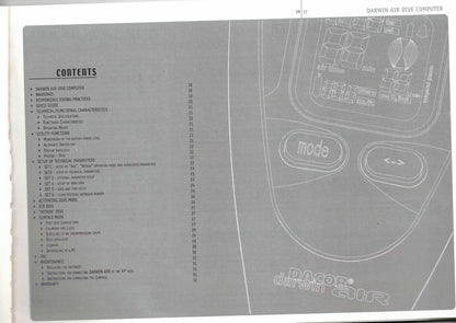 Dacor Darwin Air Scuba Dive Computer Printed Manual ENGLISH version1