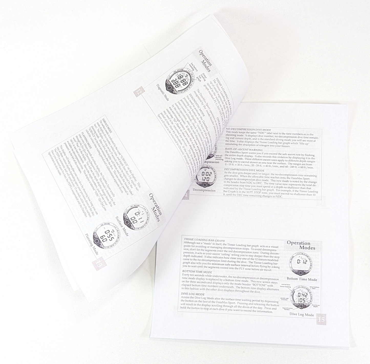 Oceanic Datamax Sport (Black Button) Dive Computer Manual Printed  51 Pages3