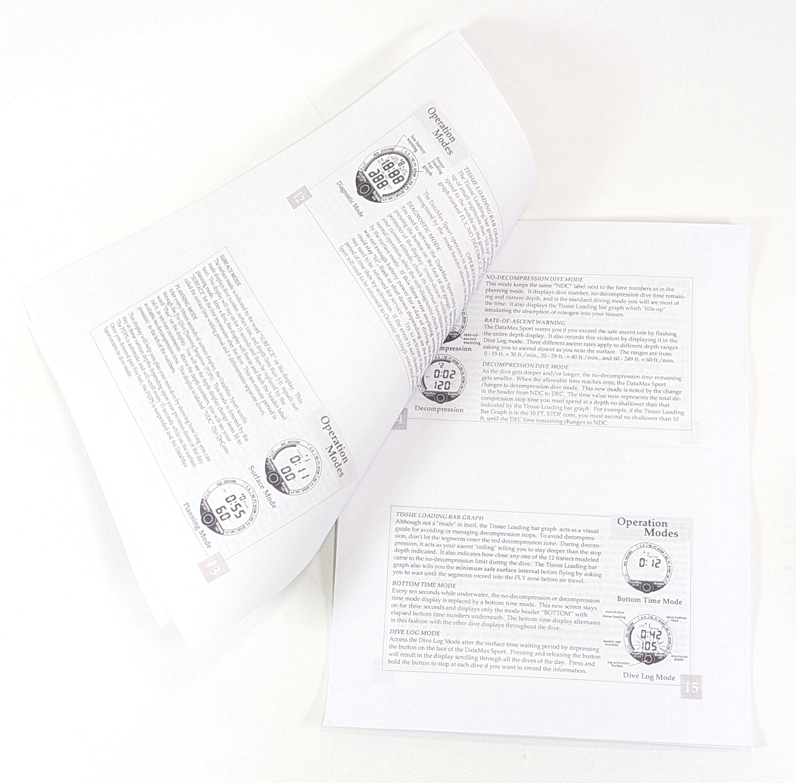 Oceanic Datamax Sport (Black Button) Dive Computer Manual Printed  51 Pages3