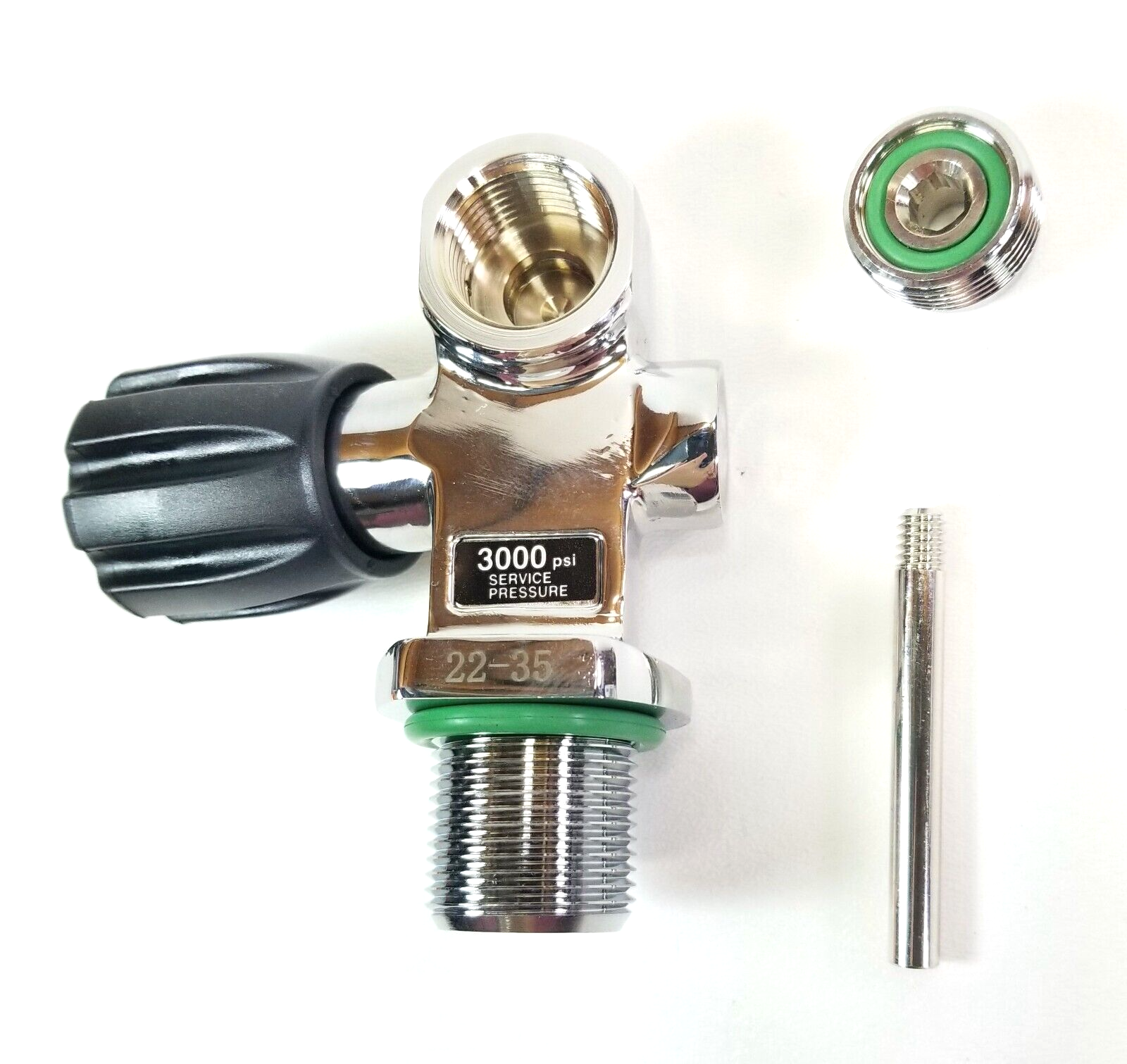 Oxygen, O2, Nitrox Scuba Diving 3000 PSI 230 Bar Pro Tank Valve DIN / Yoke 3/4"7