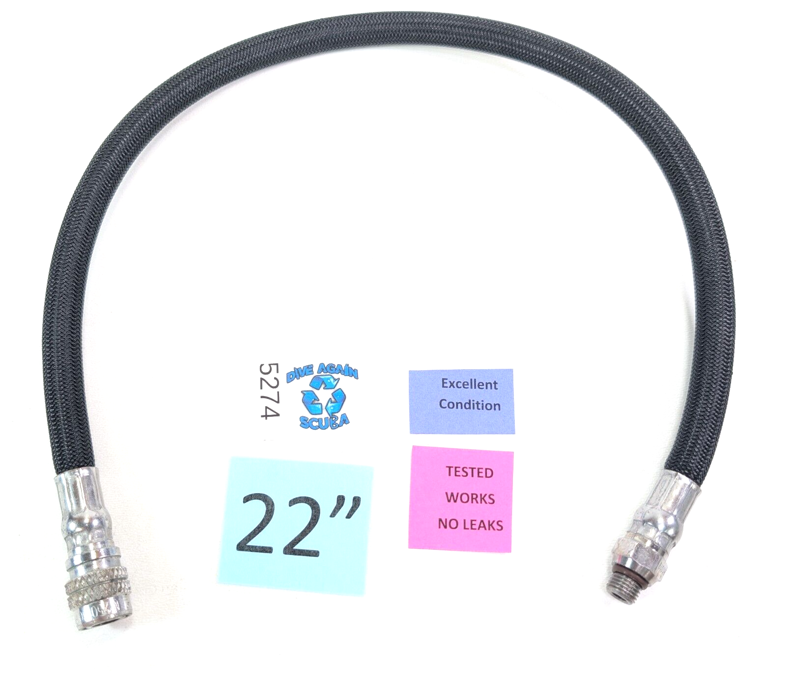 Double Braided Standard BCD BC Power Inflator Hose Scuba 22" Scuba Dive Diving0