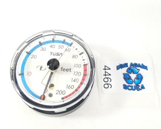 Tusa 200 ft Depth Gauge Puck Module Scuba Dive + Max Depth Gauge           #4466