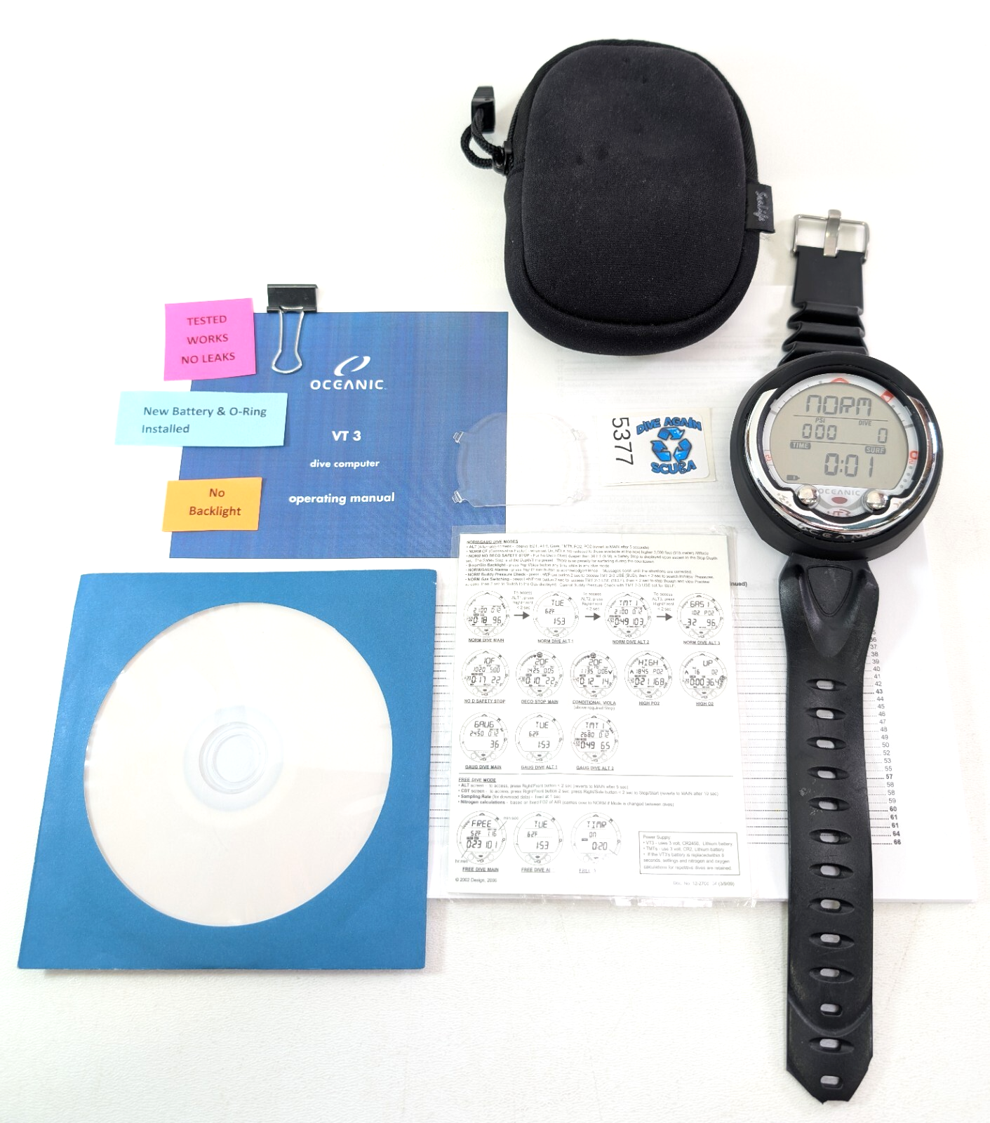 Oceanic VT3 Wireless Hoseless Wrist Scuba Dive Computer Air Integrated Nitrox0