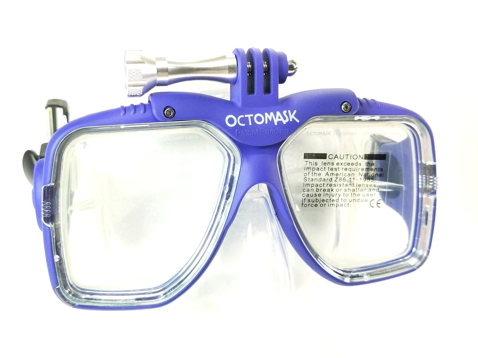 NEW Octomask Standard Scuba Diving Mask GoPro Hero Camera Mount Blue / Clear13