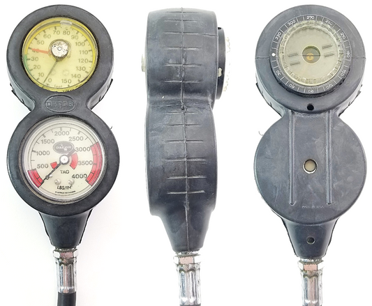 DACOR Scuba Navigator 3 Gauge Complete Console SPG, Depth, COMPASS         #59110