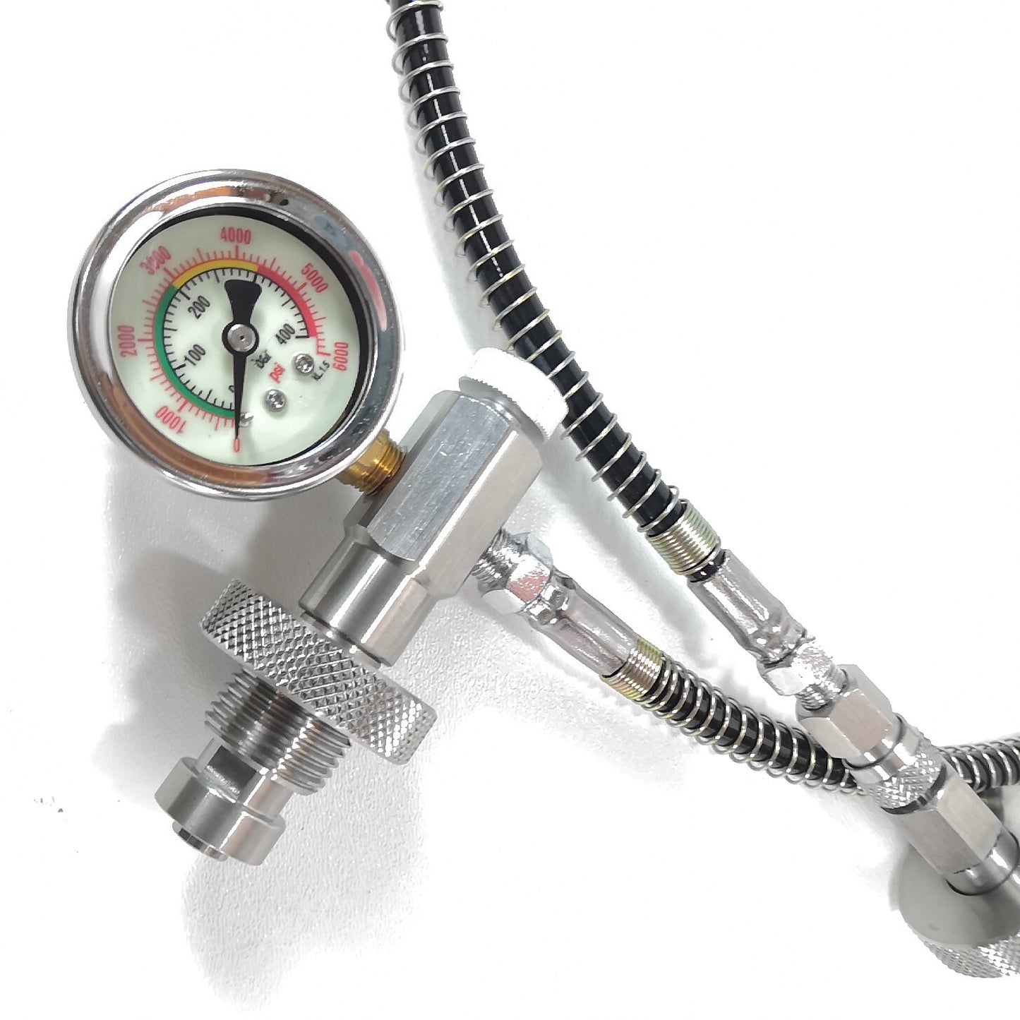 DIN Scuba Tank to Tank Air Equalizer, Transfer Hose Crossover Dive 3ft + SPG11