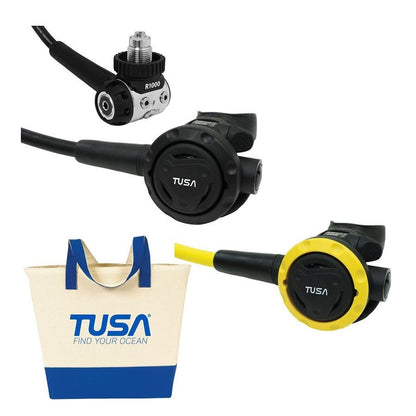 Tusa RS-1001 Regulator Package Scuba Dive R1000 DIN 1st Stage, S0001 2nd, + Octo0