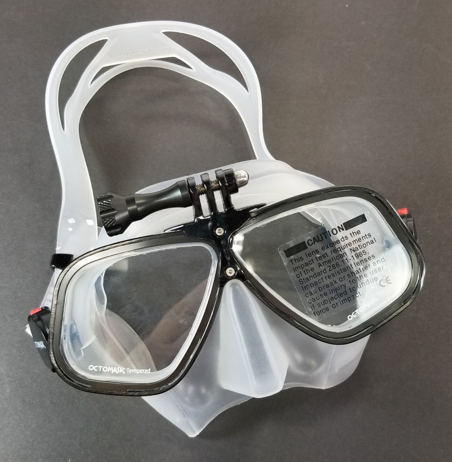 NEW Octomask Freediver Scuba Diving Mask GoPro Hero Camera Mount Black / Clear2