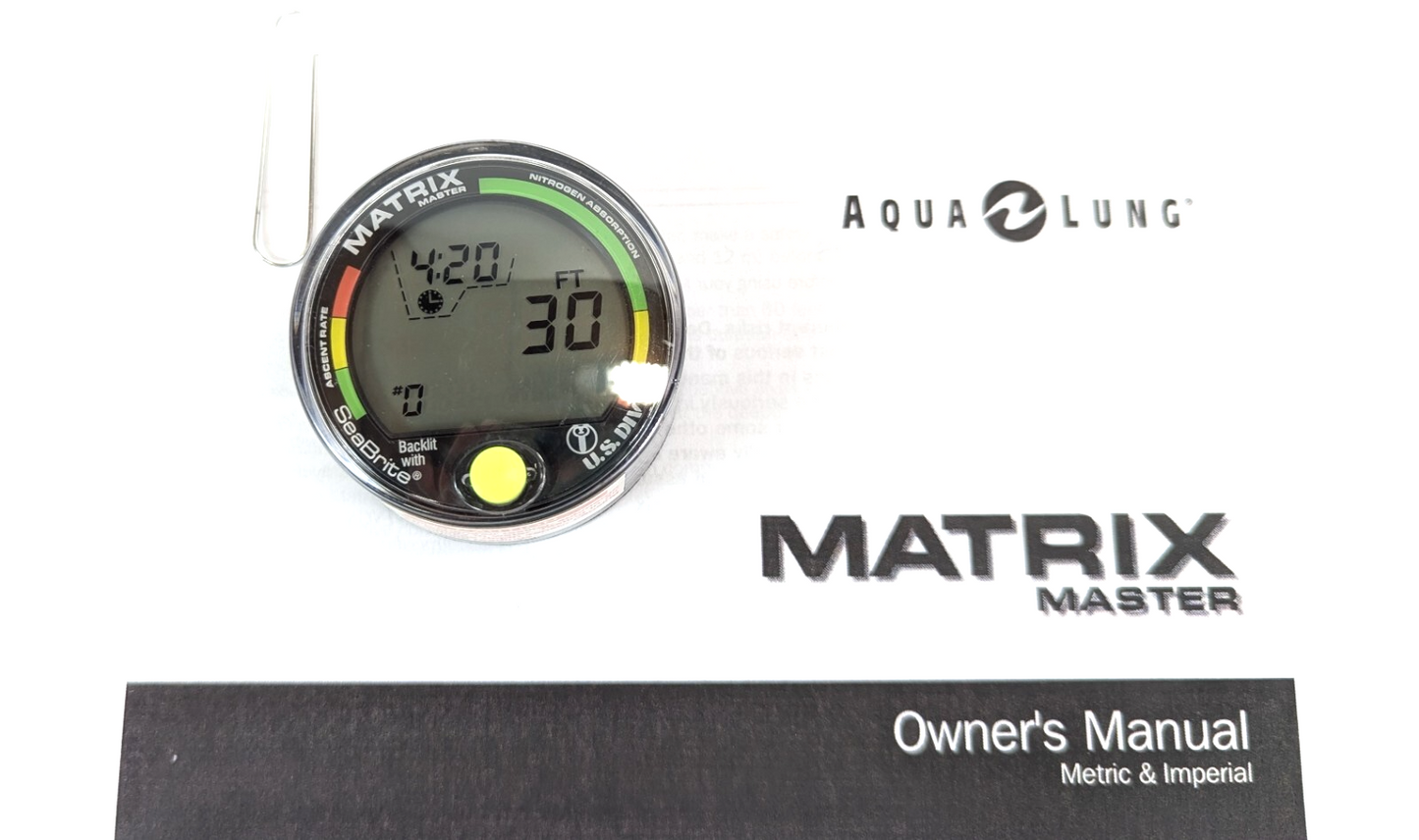 US Divers / Aqua Lung Matrix Master, Backlight, Scuba Dive Diving Computer Puck1