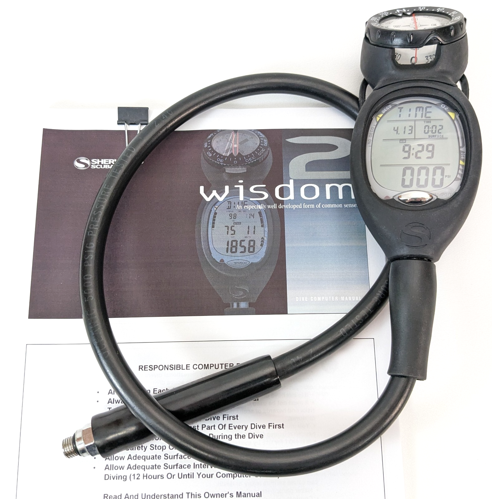 Sherwood WISDOM 2 Air Integrated Scuba Dive Air & Nitrox Computer + Compass2