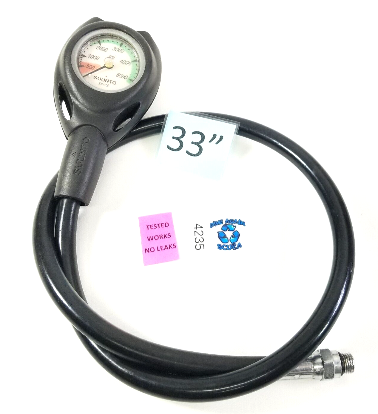 Suunto SM-36 2in 5000 PSI SPG Submersible Pressure Gauge Scuba Dive w Boot #42350