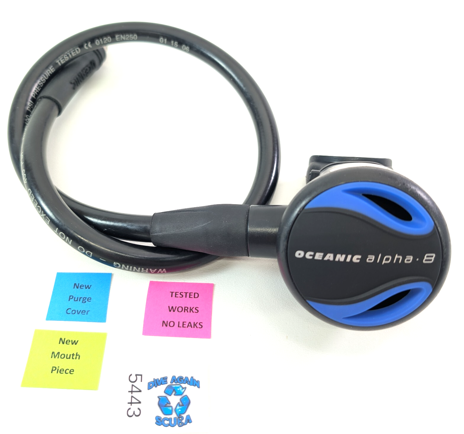 Oceanic Alpha 8 2nd Stage Regulator Scuba Dive NEW Purge Cover + Mouthpiece 54431