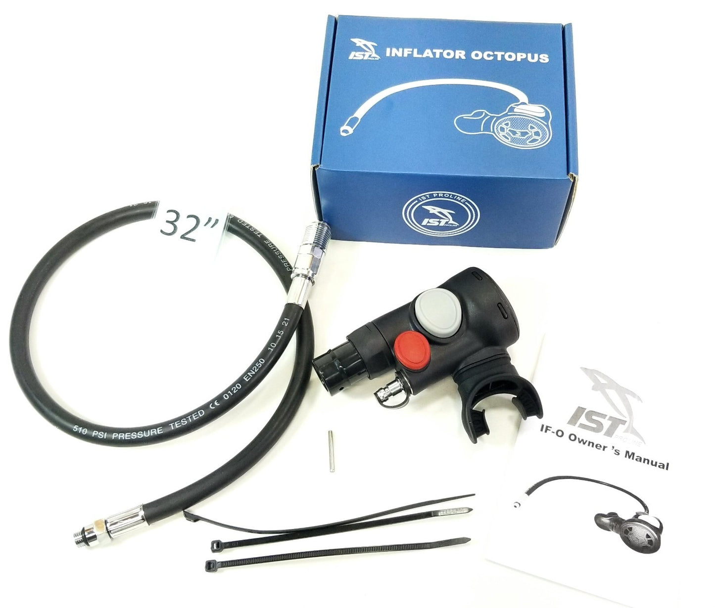 IST IFO Inflator Scuba Octopus 1" Hose Octo Regulator (Replaces Tusa Duo Air 2)1