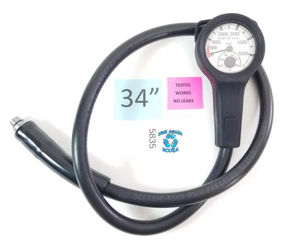 Aqua Lung 2" Compact 5000 PSI SPG Submersible Pressure Gauge Scuba Dive + Boot0