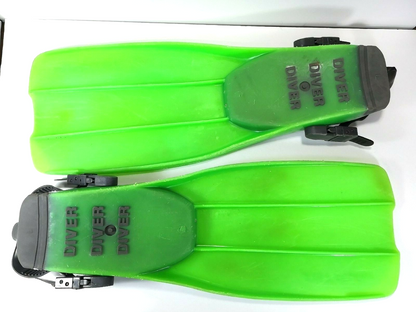 IST Proflex Open Heel Adjustable Fins Flippers Lime Green, Gray Size Large LG L1