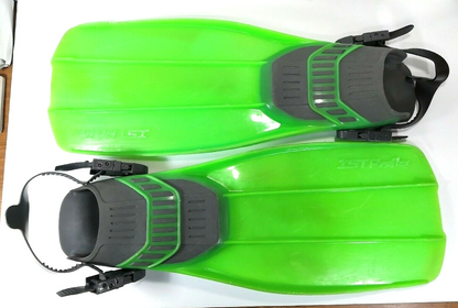 IST Proflex Open Heel Adjustable Fins Flippers Lime Green, Gray Size Large LG L0