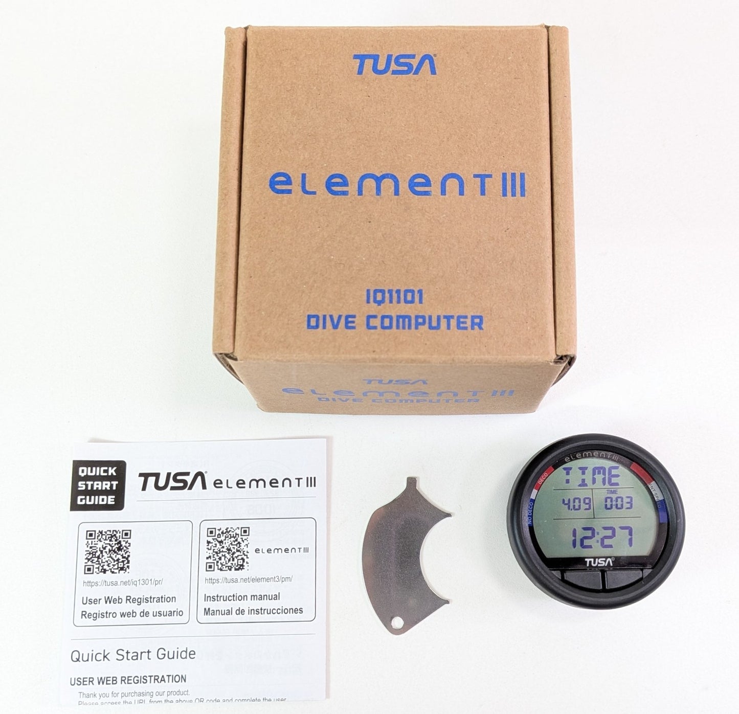 Tusa Element III Scuba Dive Computer Module Nitrox Compatible Backlit Display 32