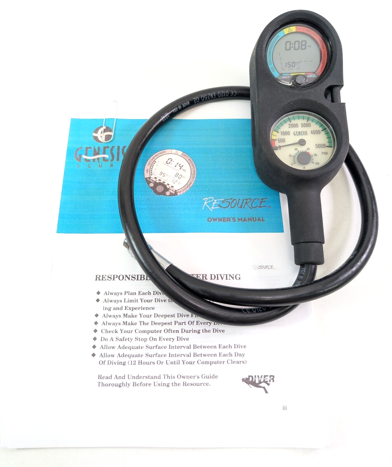 Genesis / Sherwood Resource 2 or 3 Gauge Scuba Dive Diving Computer Console SPG3