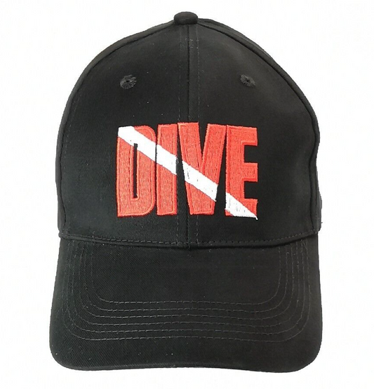 Scuba DIVE Flag Embroidered Logo Hat, Baseball Cap, One Size Fits All0