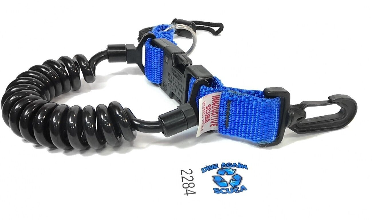 Innovative Scuba Stretch Diving Dive Coil Lanyard Quick Release Buckle Snaps