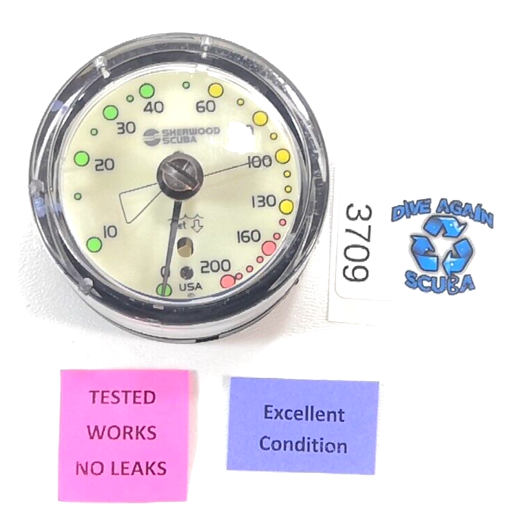 Sherwood 200ft Depth Gauge Puck Module Scuba Dive + Max Depth Gauge Genesis