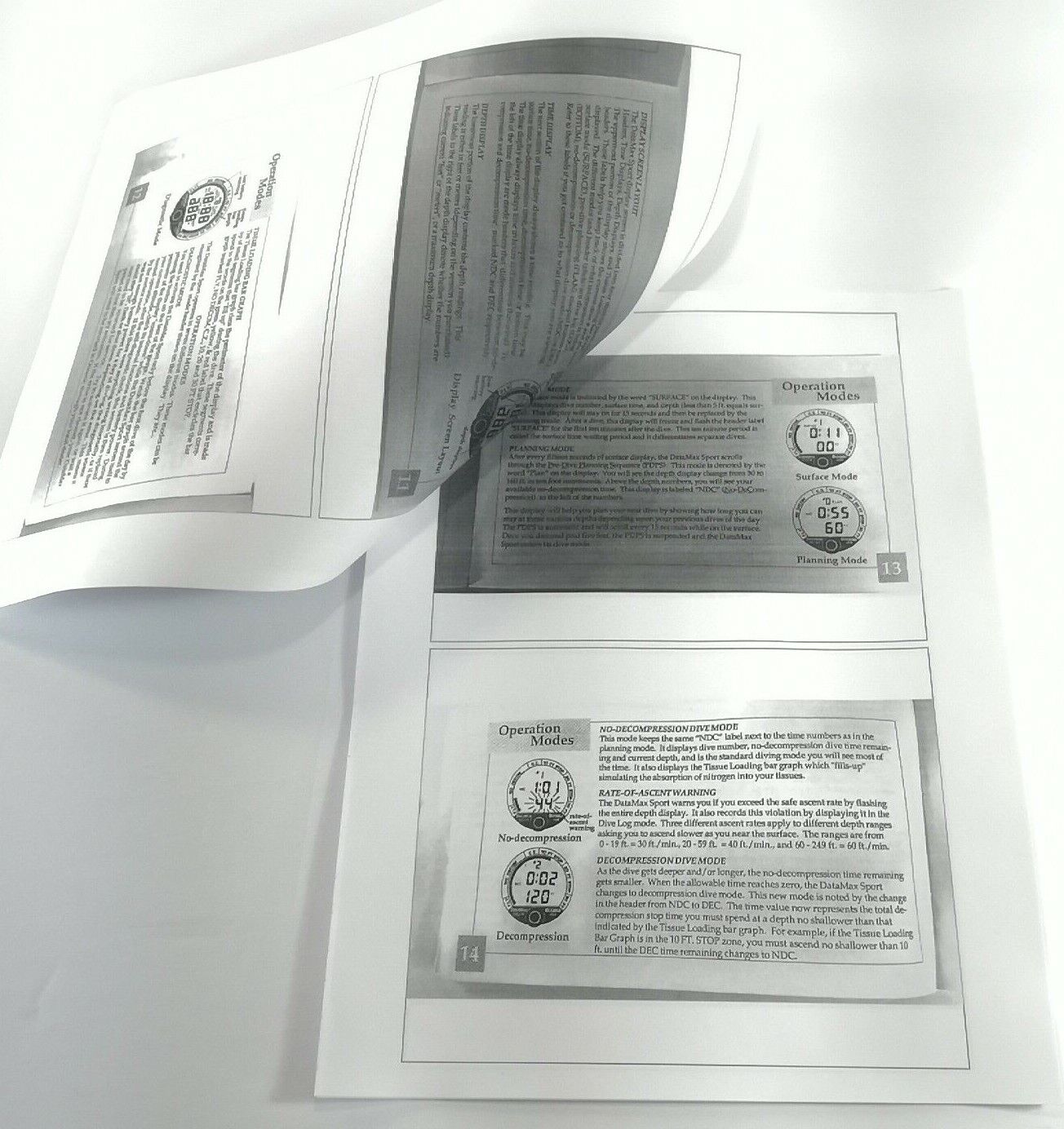 Oceanic Datamax Sport Dive Computer Manual Printed