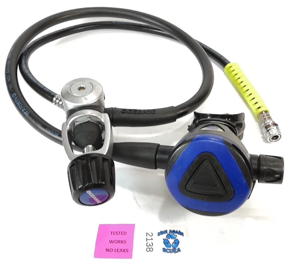 Oceanic Delta 2 Scuba Dive Regulator Set Yoke 1st Stage Adjustable Balanced 2nd