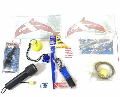 NEW Scuba Dive Lot Package, Flash Light, Tank Banger, Octo Holder, Lanyard Clip