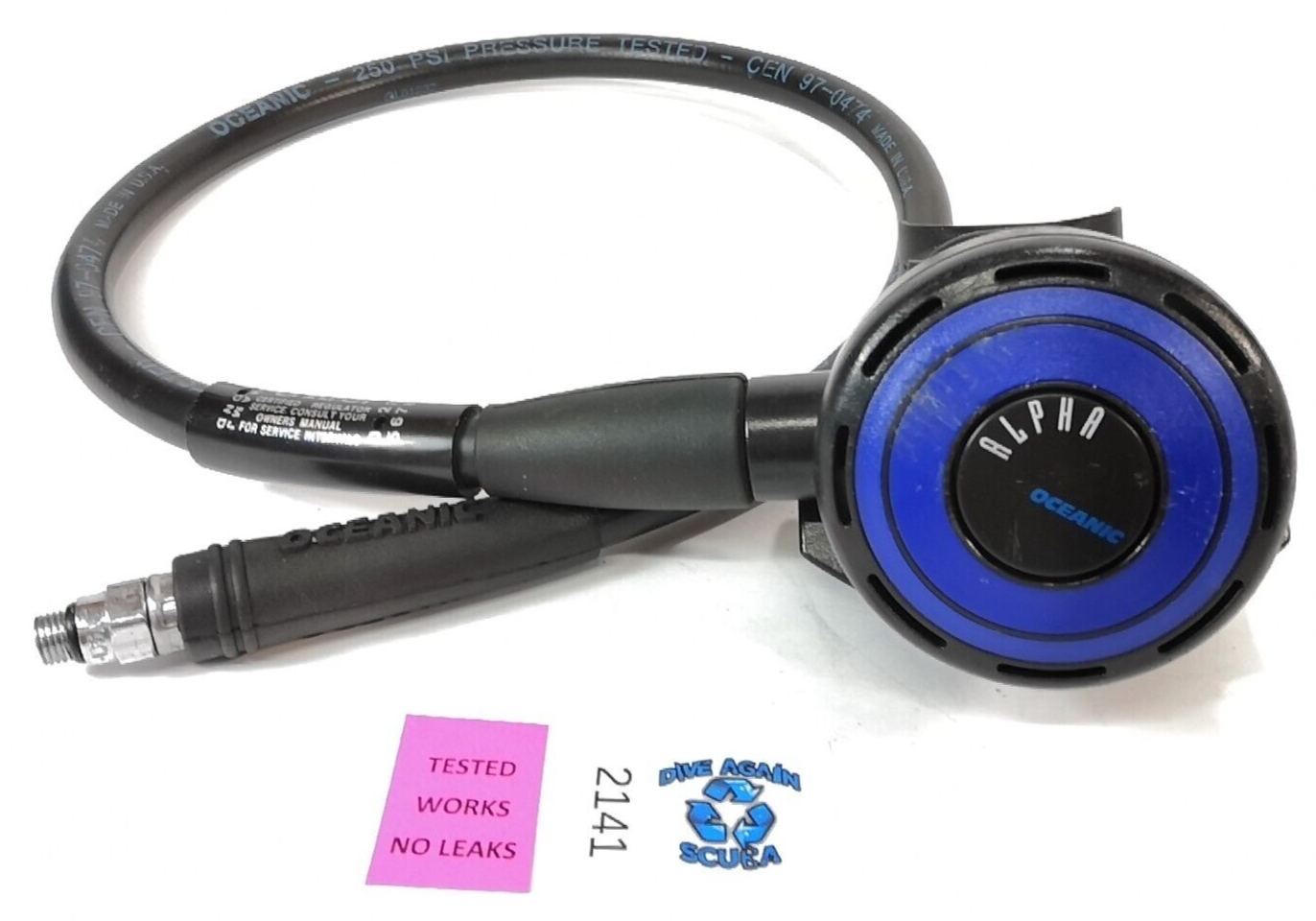 Oceanic Alpha Primary or Octo Second 2nd Stage Regulator Scuba Dive Black  #2141