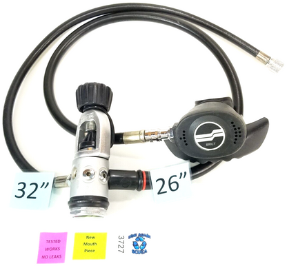 Sherwood Brut Scuba Dive Regulator Set Yoke, 1st & 2nd Stage + Inflator Hose