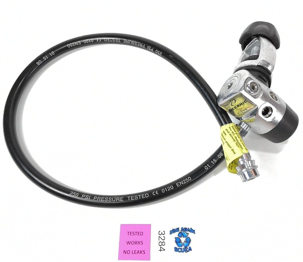 Oceanic CDX5 Scuba Diving Yoke First 1st Stage Regulator + Inflator hose   #3284