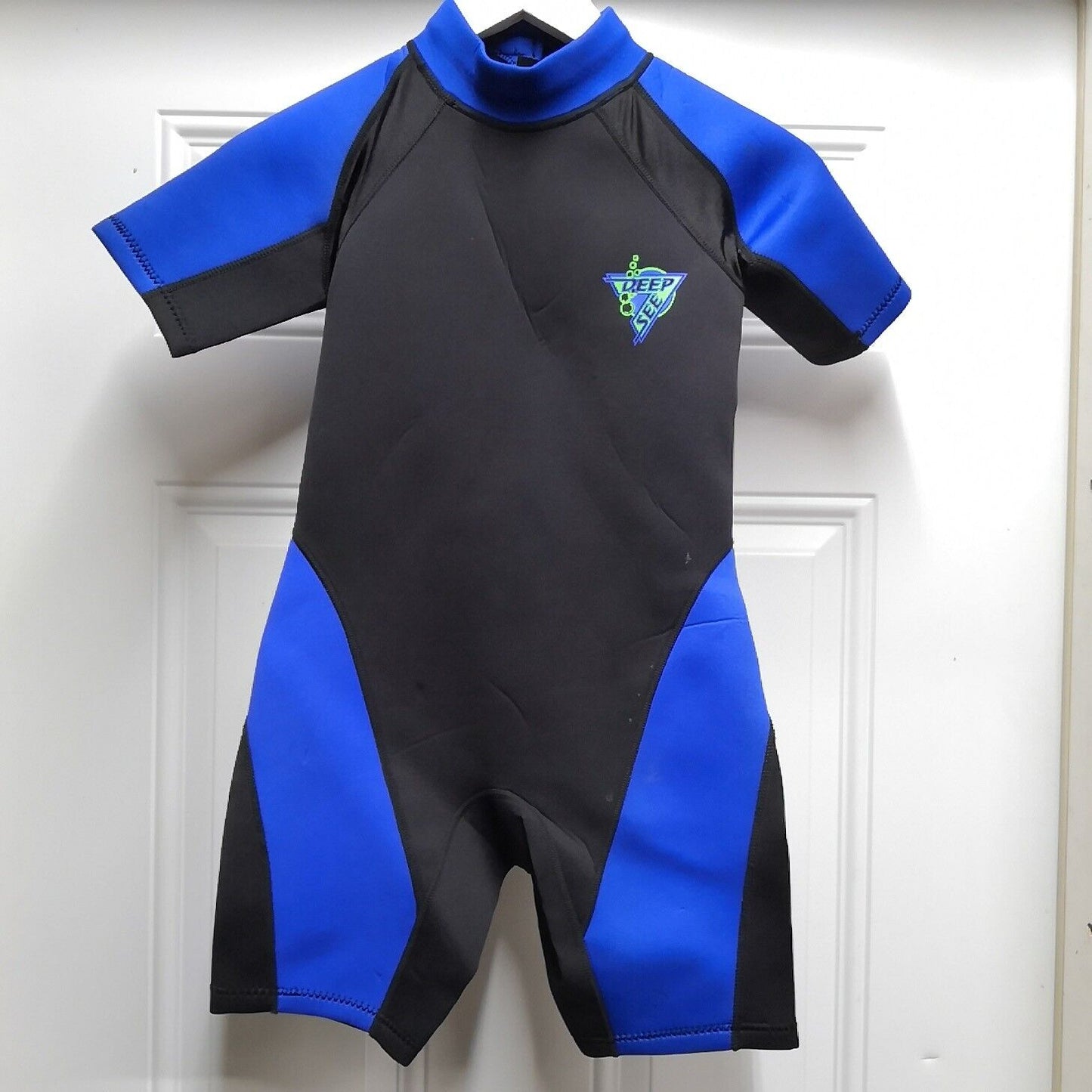 Deep See Youth 3mm Blue / Black Shorty Size Youth Large Scuba Dive WetSuit Kids