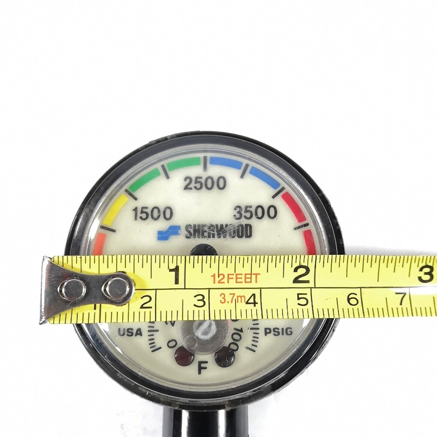 Sherwood 4500 PSI SPG Submersible Scuba Pressure Gauge w Thermometer        #412