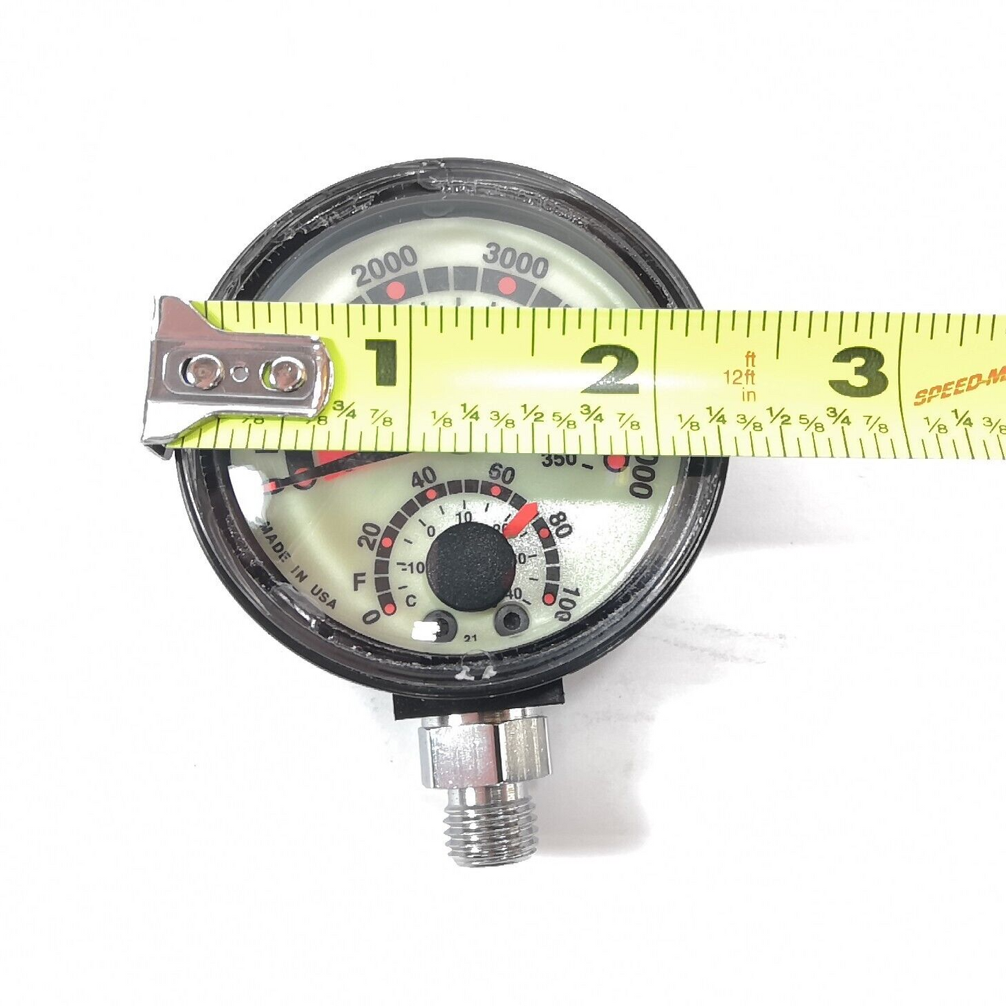 Aqua Lung 5000 PSI SPG 350 Bar Submersible Pressure Gauge Thermometer Scuba Dive