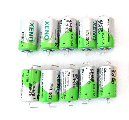 10x XENO XLP-050F BATTERY 1/2 AA 3.6V LITHIUM + Axial Pins ER14250, LS14250