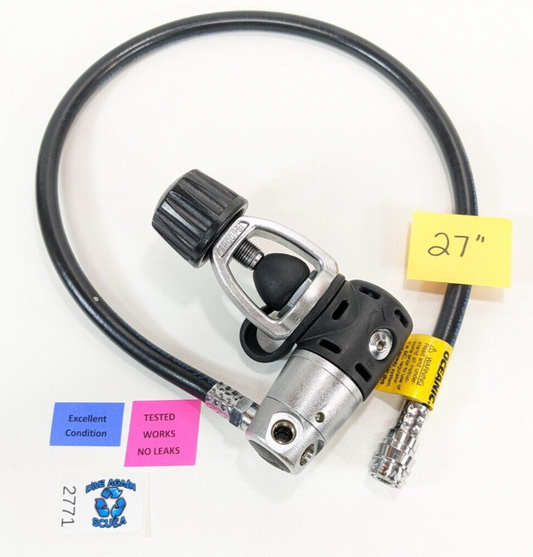 Oceanic PX2 Alpha 7 Scuba Diving Yoke First 1st Stage Regulator + Inflator hose