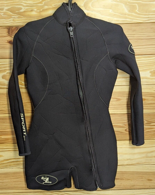 Sea Elite Women's 3mm Sport Shorty Large Scuba Dive Farmer Jane / John WetSuit