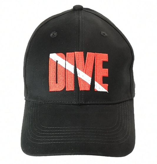 Scuba DIVE Flag Embroidered Logo Hat, Baseball Cap, One Size Fits All