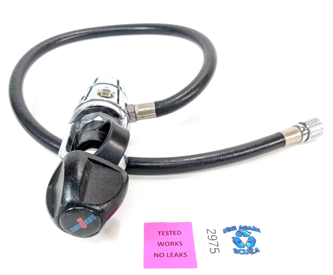 Sea Quest Mirage Yoke 1st First Stage Scuba Dive Regulator + Inflator Hose #2975