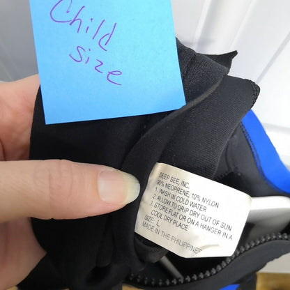 Deep See Youth 3mm Blue / Black Shorty Size Youth Large Scuba Dive WetSuit Kids