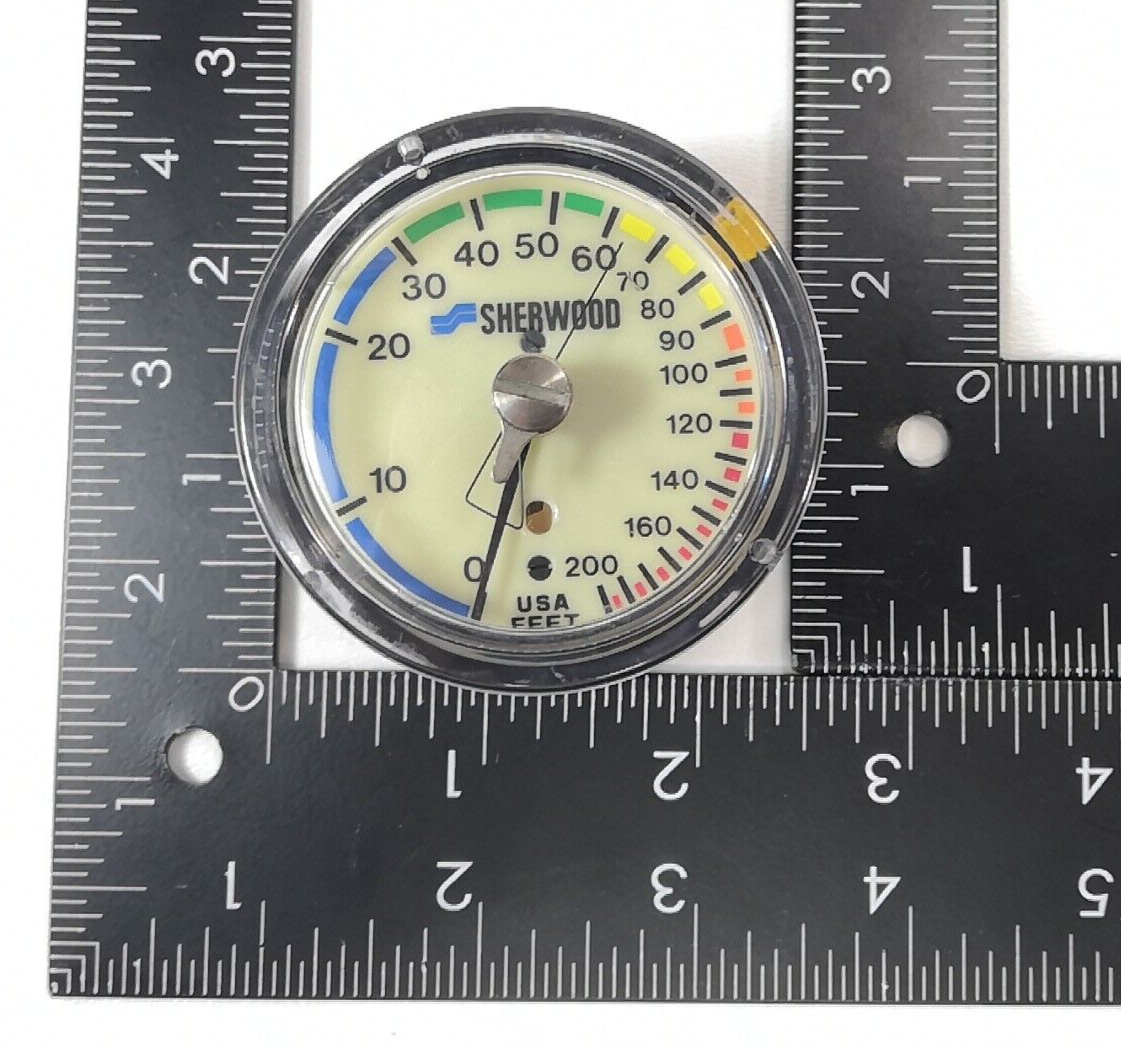 Sherwood 200ft Depth Gauge Puck Module Scuba Dive + Max Depth Gauge Genesis