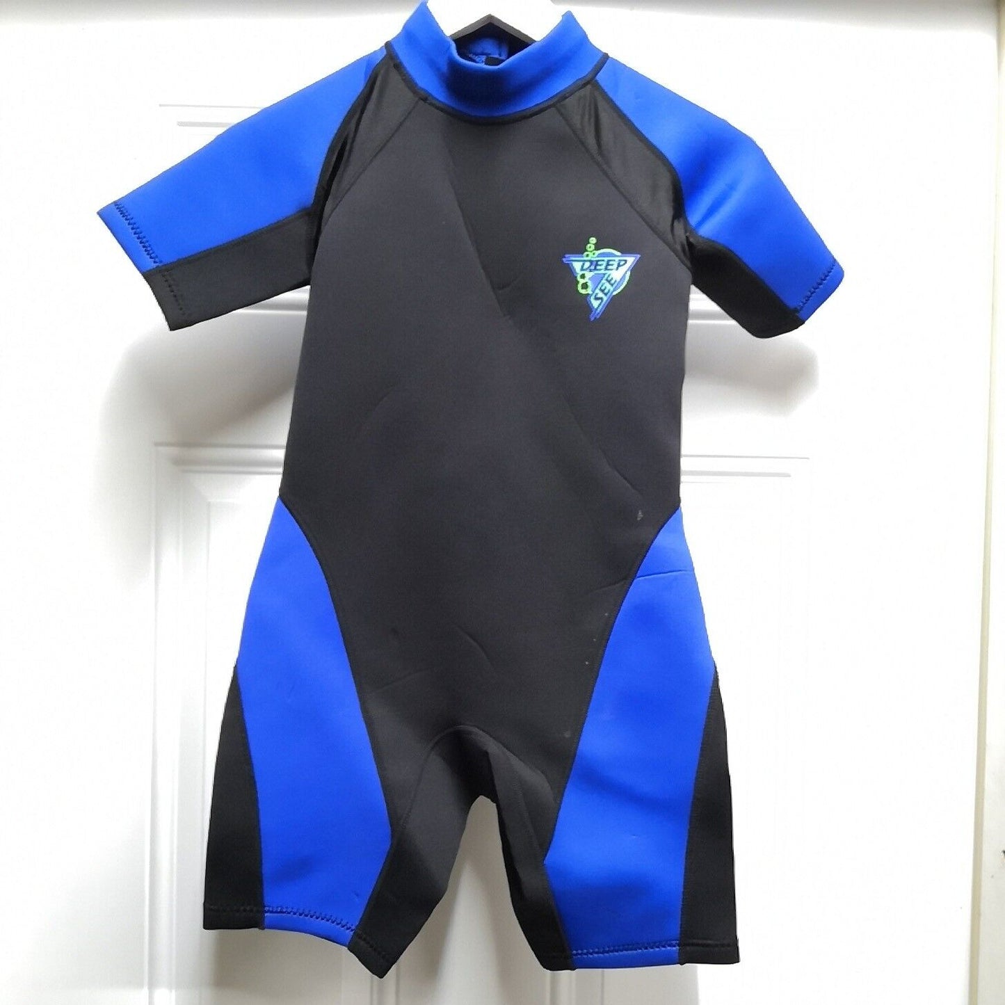 Deep See Youth 3mm Blue / Black Shorty Size Youth Large Scuba Dive WetSuit Kids