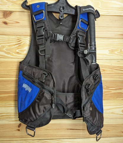 Sherwood Magnum Scuba Dive BC BCD Small Blue Black Buoyancy Compensator Vest