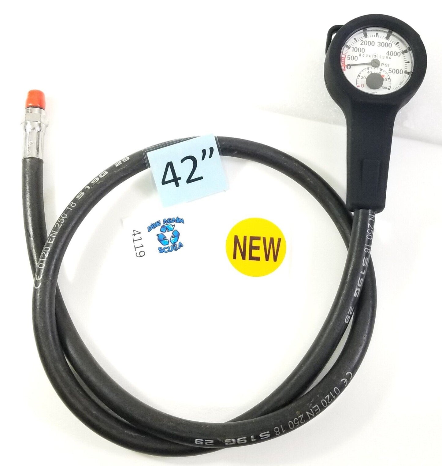 Aqua Lung 2" 5000 PSI SPG Submersible Pressure Gauge Scuba Dive w Boot NEW!