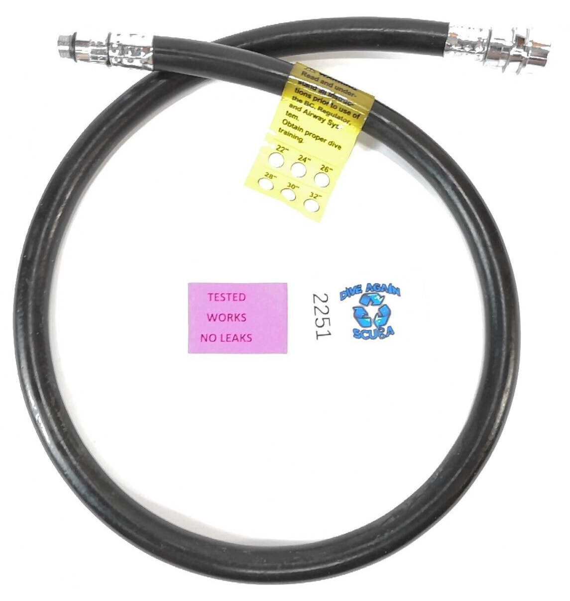 Oceanic Standard Scuba 30" BC BCD Power Inflator Low Pressure LP Hose      #2251