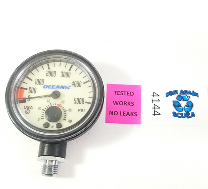 Oceanic 5000 PSI SPG Submersible Pressure Gauge + Thermometer 5,000 Scuba  #4144